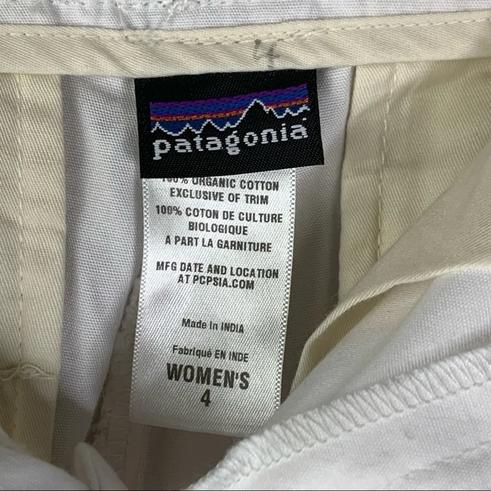 Patagonia White Organic Cotton 10” Inseam Bermuda Short Cruise, Resort Wear Sz 4